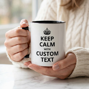 2 Couleurs Garde Calme Modèle de Tasse de Citation Personnali