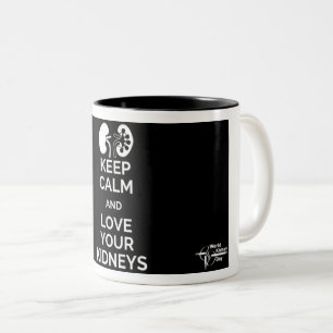 2 Couleurs Gardez le calme et aimez votre tasse de reins