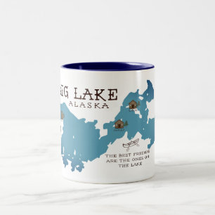 2 Couleurs Grande tasse de cabine de lac pour nos amis