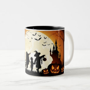 2 Couleurs Halloween sur la sorcière de TASSE de portes