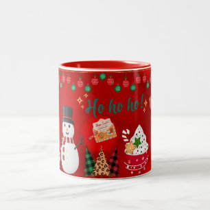 2 Couleurs ho ho ho, bonhomme de neige Joyeux Noël tasse à ca