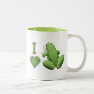 2 Couleurs I tasse de grenouilles de coeur