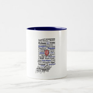 2 Couleurs IN Word Cloud (V1 Blue) tasse à café