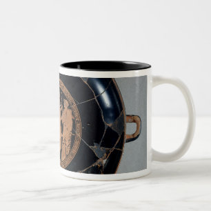 2 Couleurs Intérieur d'un rouge-chiffre tasse de grenier