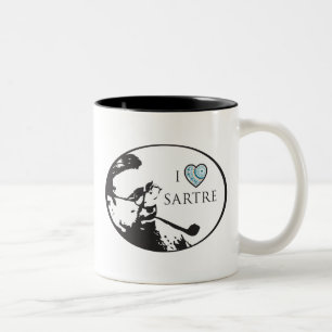 2 Couleurs J'aime la tasse de Sartre