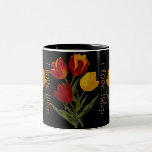 2 Couleurs j'aime la tasse de tulipe
