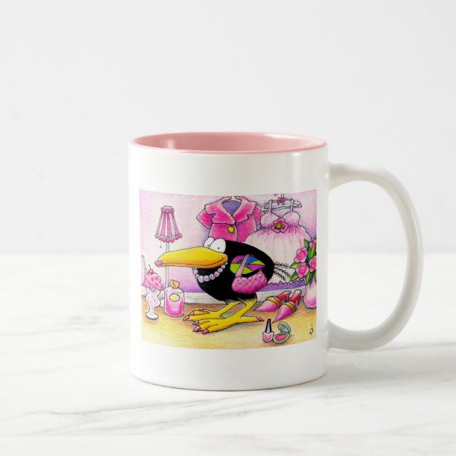 2 Couleurs J'aime la tasse ROSE (Droit)