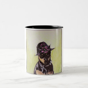 2 Couleurs Jazzie Frannie la tasse de Pinscher miniature