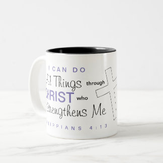 2 Couleurs "Je peux faire tout des choses tasse par Christ"