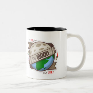 2 Couleurs Je t'aime à la lune et au dos - tasse