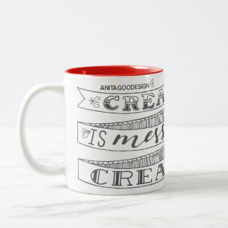 2 Couleurs La créativité est malpropre et je suis tasse très