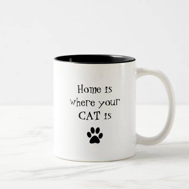 2 Couleurs La maison est où votre CAT est tasse (Droit)