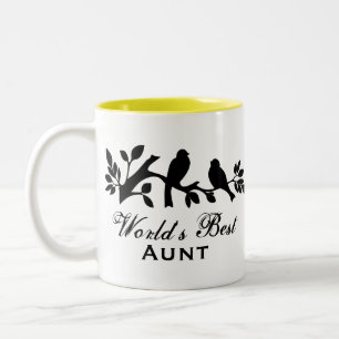 2 Couleurs La meilleure tasse de branche de silhouette de