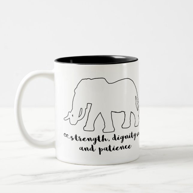 2 Couleurs La patience animale de la tasse | d'éléphant (Gauche)