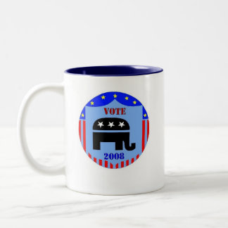 2 COULEURS LA POLITIQUE DE TASSE DE CAFÉ DE RÉPUBLICAIN DE
