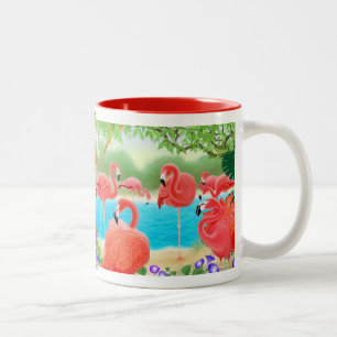 2 Couleurs La tasse rose des Caraïbes de Flamant rose