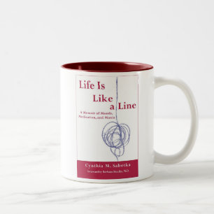 2 Couleurs La vie est comme une ligne tasse bipolaire