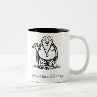 2 Couleurs La vie est une belle tasse de café de Bouddha de
