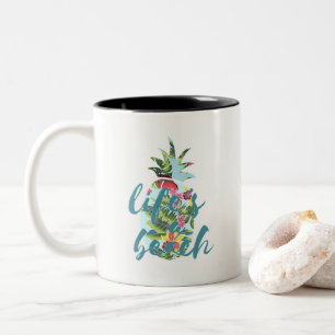 2 Couleurs La vie est une tasse tropicale d'ananas de plage