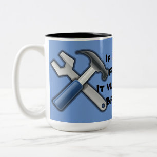 2 Couleurs Le bricoleur usine la tasse de marteau et de clé