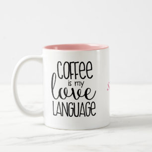 2 Couleurs Le café est ma tasse de café de langue d'amour