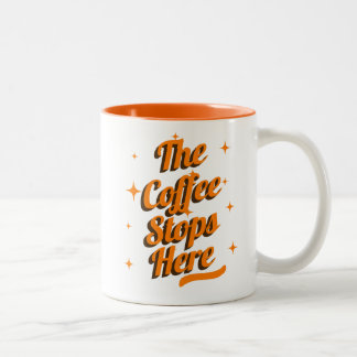2 Couleurs Le café s'arrête ici tasse