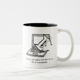 2 Couleurs Le chat fâché exige l'attention - tasse drôle de