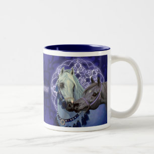 2 Couleurs Le désert Jewels la tasse Arabe de chevaux