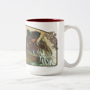 2 Couleurs Le filet d'harengs - 15oz en céramique. Tasse