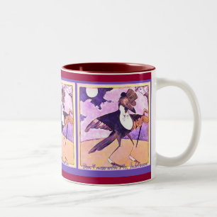 2 Couleurs Le merle chante la tasse de Brew de matin