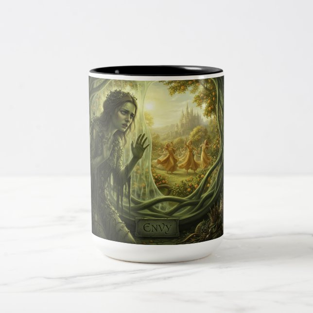 2 Couleurs Les 7 vertus sataniques : Tasse Envy (Centre)