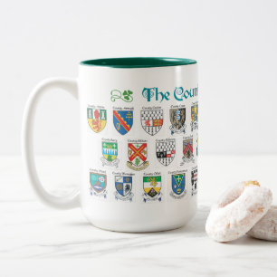2 Couleurs Les comtés de la tasse de l'Irlande