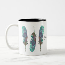 Les plumes d'aquarelle ont personnalisé la tasse