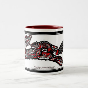 2 Couleurs Loutres de Natif américain "de TASSE d'ESPRIT de