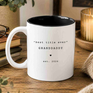 2 Couleurs Meilleur Titre Jamais Grand-Papa Tasse Personnalis