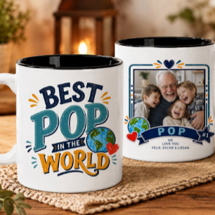 2 Couleurs Meilleure Pop au Monde Tasse Photo