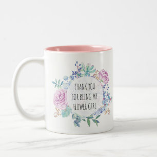 2 Couleurs merci d'être ma tasse florale de demoiselle de