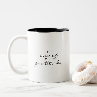 2 Couleurs Message personnalisé "une tasse de gratitude"