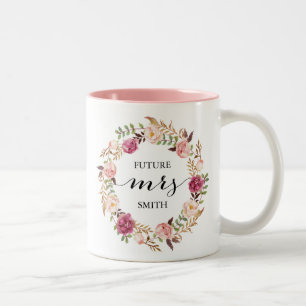 2 Couleurs Mme florale rose rustique tasse de planification