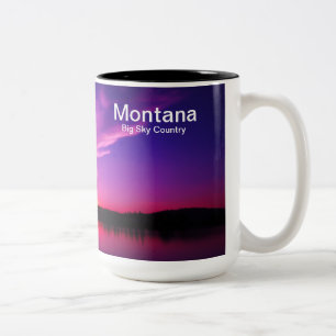 2 Couleurs Montana, Big Sky Country, Tasse 15 oz, Coucher de