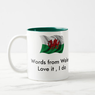 2 Couleurs Mot de D6G de tasse du Pays de Galles