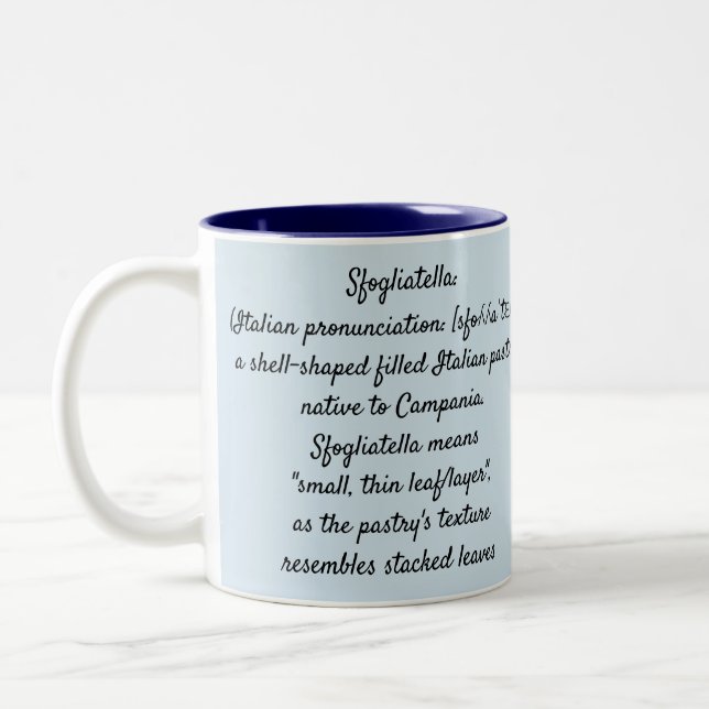 2 Couleurs Napoletana de Sfogliatella - tasse de deux tons (Gauche)