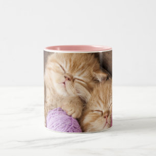 2 Couleurs Noir mignon de chat tasse à deux tons de 11 onces
