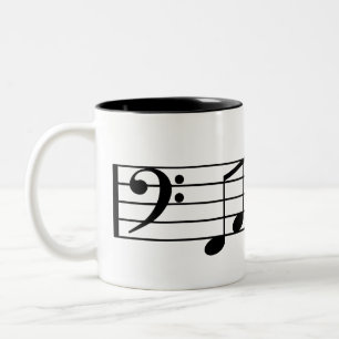 2 Couleurs Notes ouvrières de musique de tasse de café de