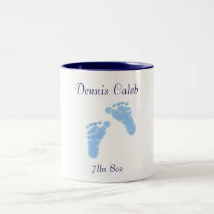 2 Couleurs Nouveau bébé garçon pieds tasse café