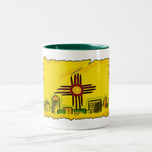 2 Couleurs Nouveau Mexique drapeau artistique de l'état tasse