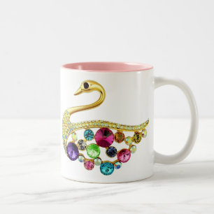 2 Couleurs Paon d'or et tasse de bijoux