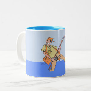 2 Couleurs Pêcheur bleu tasse à deux tons