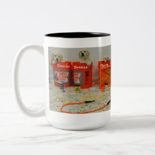 2 Couleurs Peignez la tasse de chiots de seau