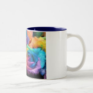 2 Couleurs Peinture de tasse de roses d'arc-en-ciel